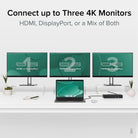 Plugable UD-6950PDZ connecting a three-monitor desk