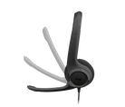 Logitech H390 black USB-A headset sideview view