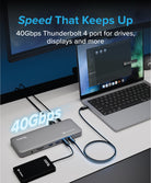 Plugable TBT-UDM dock connecting a laptop and high-speed storage