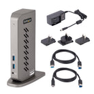 StarTech.com DK30A2DHU dock with host cables and power adapter