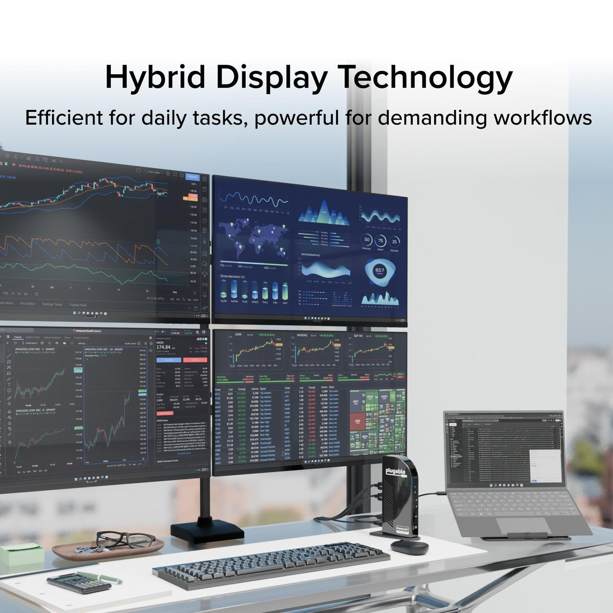 Plugable UD-3900C4 hybrid display workspace