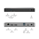 Front and rear port layout of ALOGIC MX2 100W dock