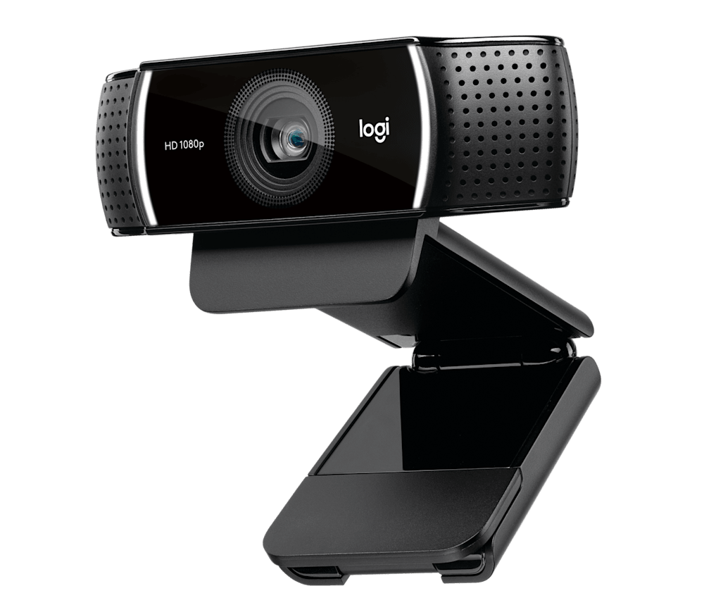 Logitech C922 Pro webcam angled view