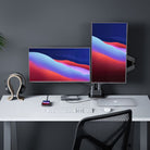 ALOGIC Turbo dock in a dual-monitor workstation