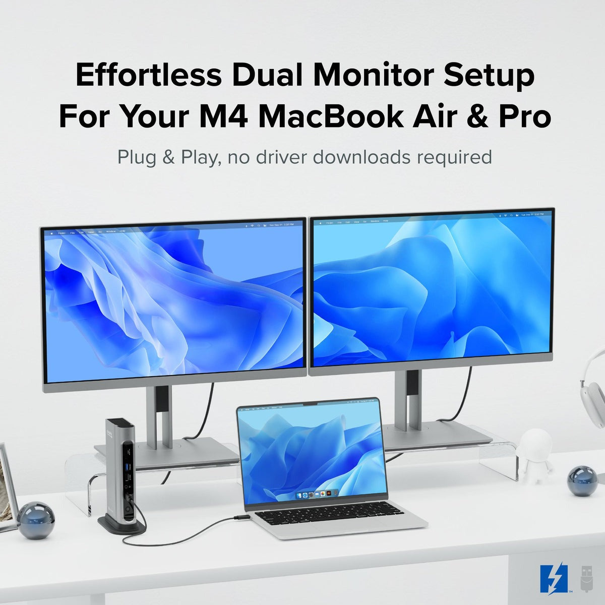 Plugable TBT4-UDZ with two monitors and M4 MacBook