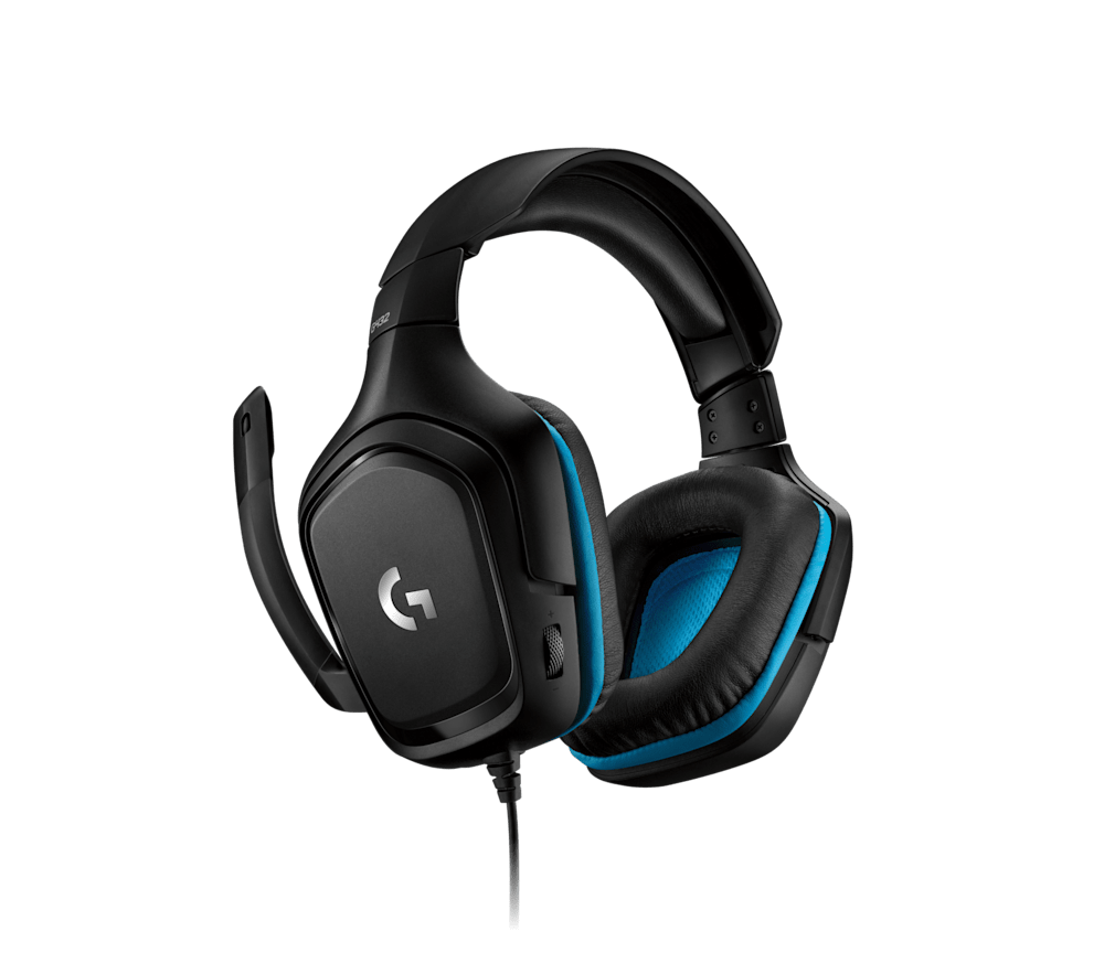Logitech G432 wired gaming headset side angle