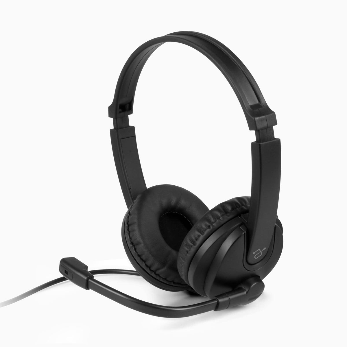 Aluratek AWHU02FB wired USB stereo headset, front view