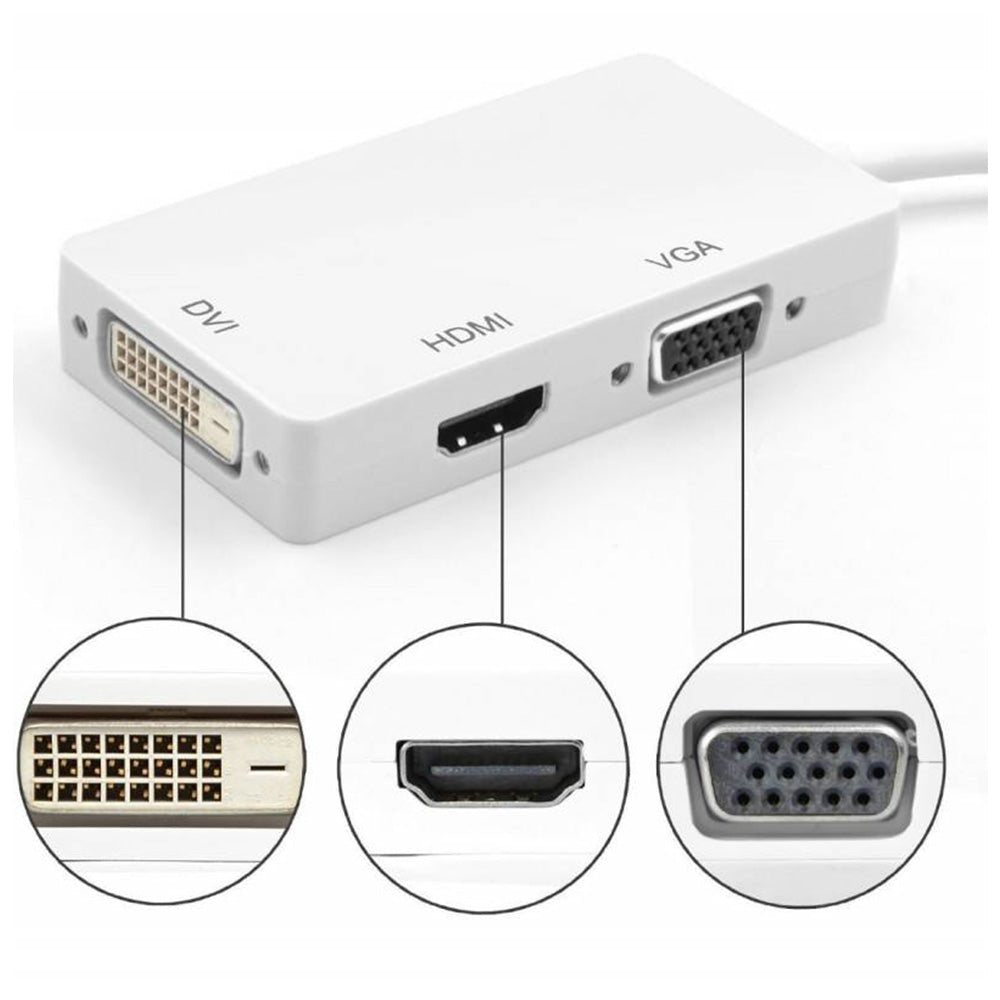 3 in 1 Mini DisplayPort to HDMI/DVI/VGA - Level Up Desks