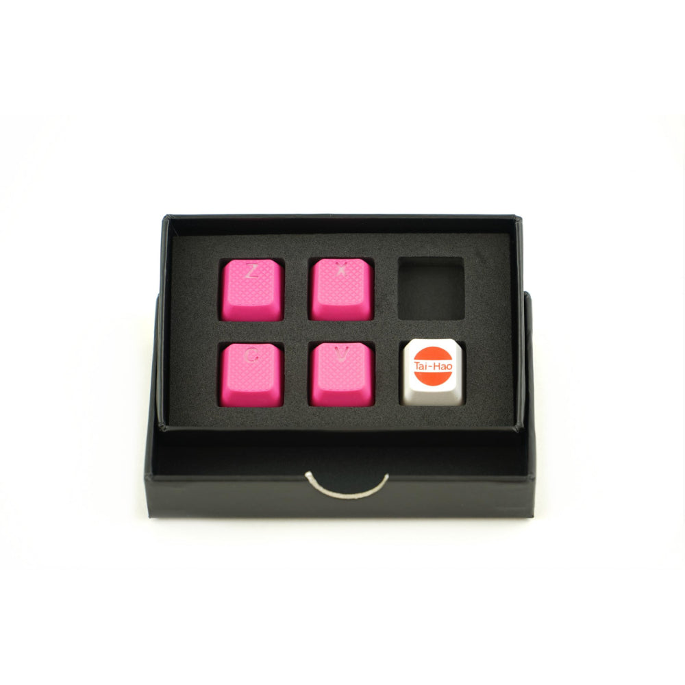 Tai-Hao Rubber Gaming Keycaps ZXCV Neon Pink Tai-Hao Keycaps