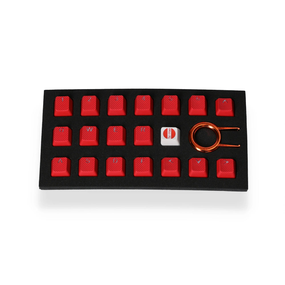 Tai-Hao Rubber Keycap set Red 18 pcs Tai-Hao Keycaps