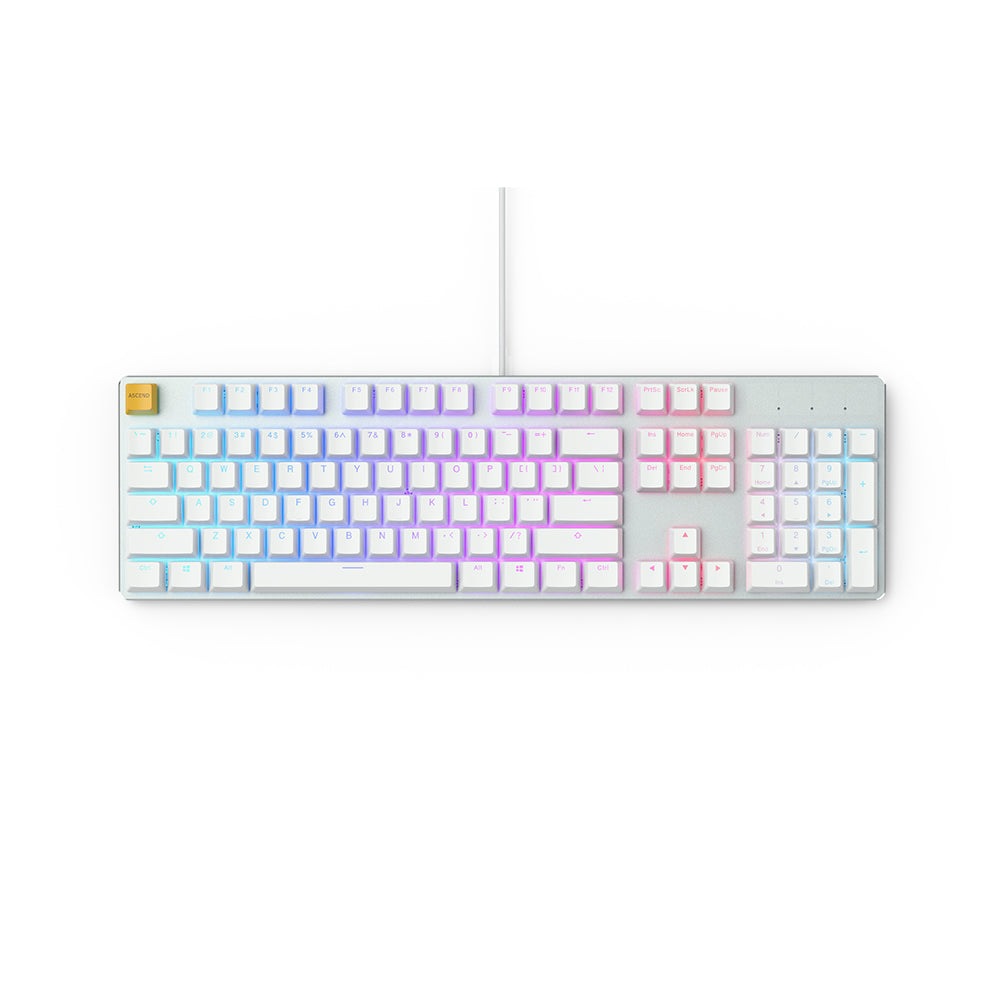 Glorious GMMK 100% White Ice Mechanical Keyboard Brown Key Switch Glorious Keyboards