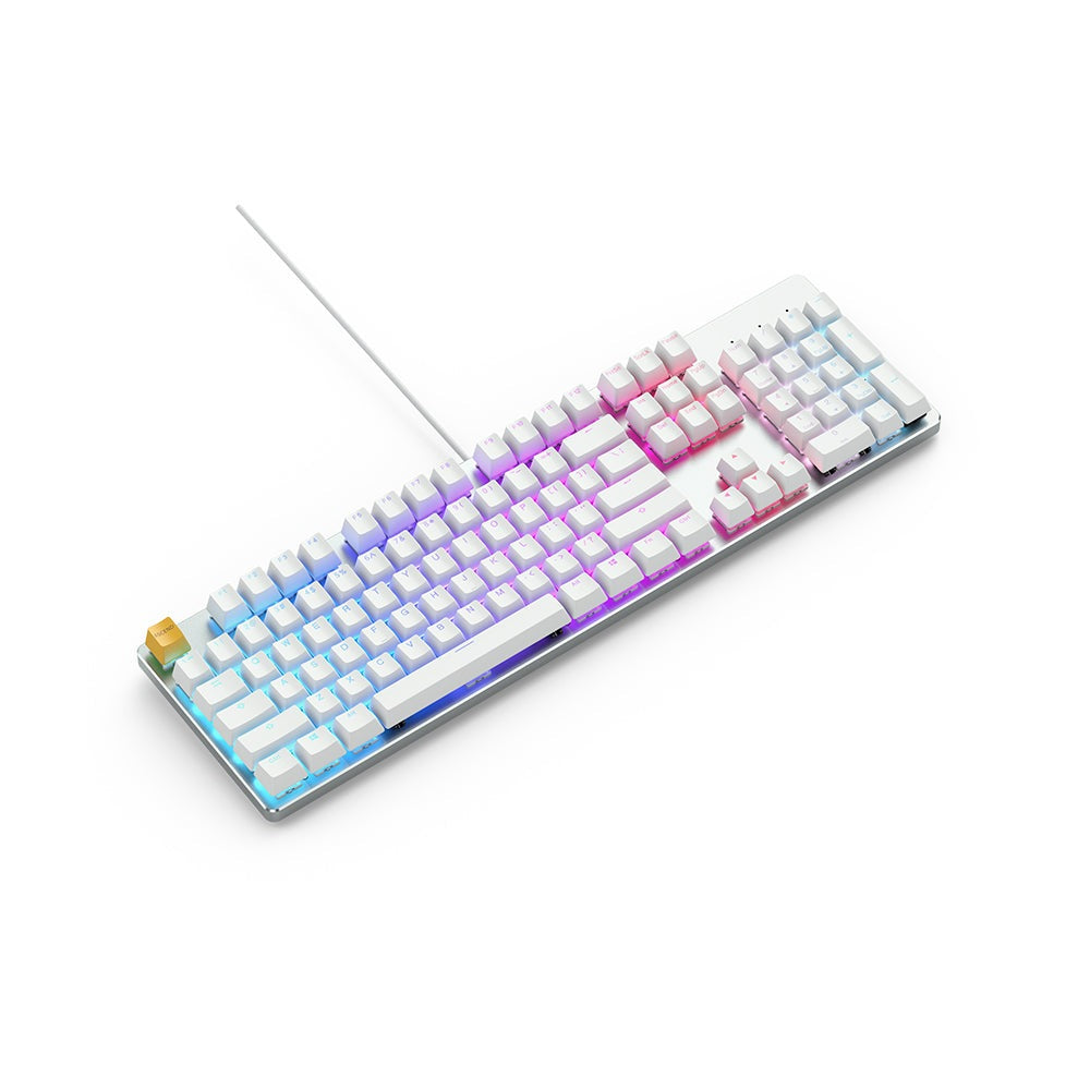Glorious GMMK 100% White Ice Mechanical Keyboard Brown Key Switch Glorious Keyboards