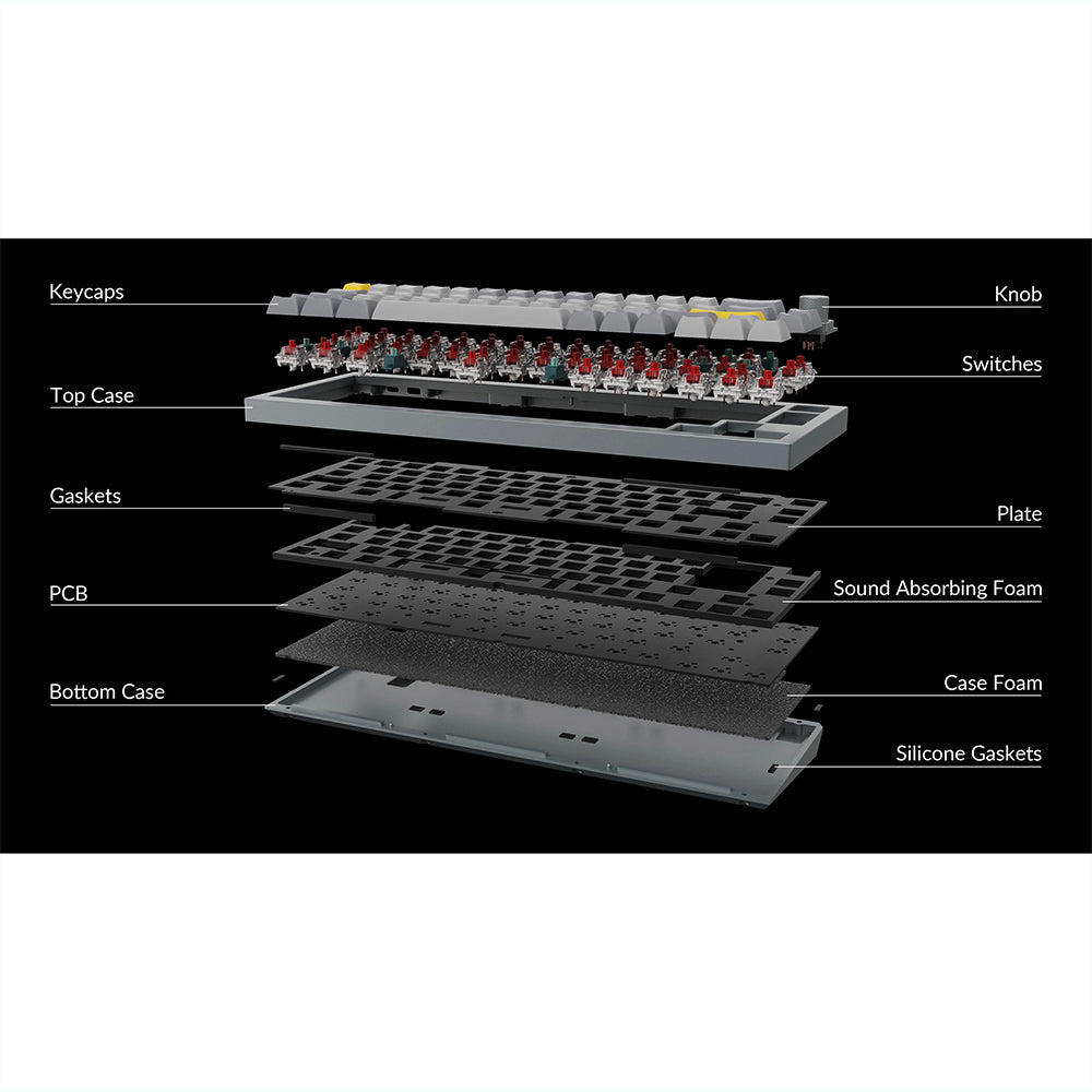 Keychron Q2 Mechanical Keyboard Hotswap Grey Gateron Pro Red Keychron Keyboard