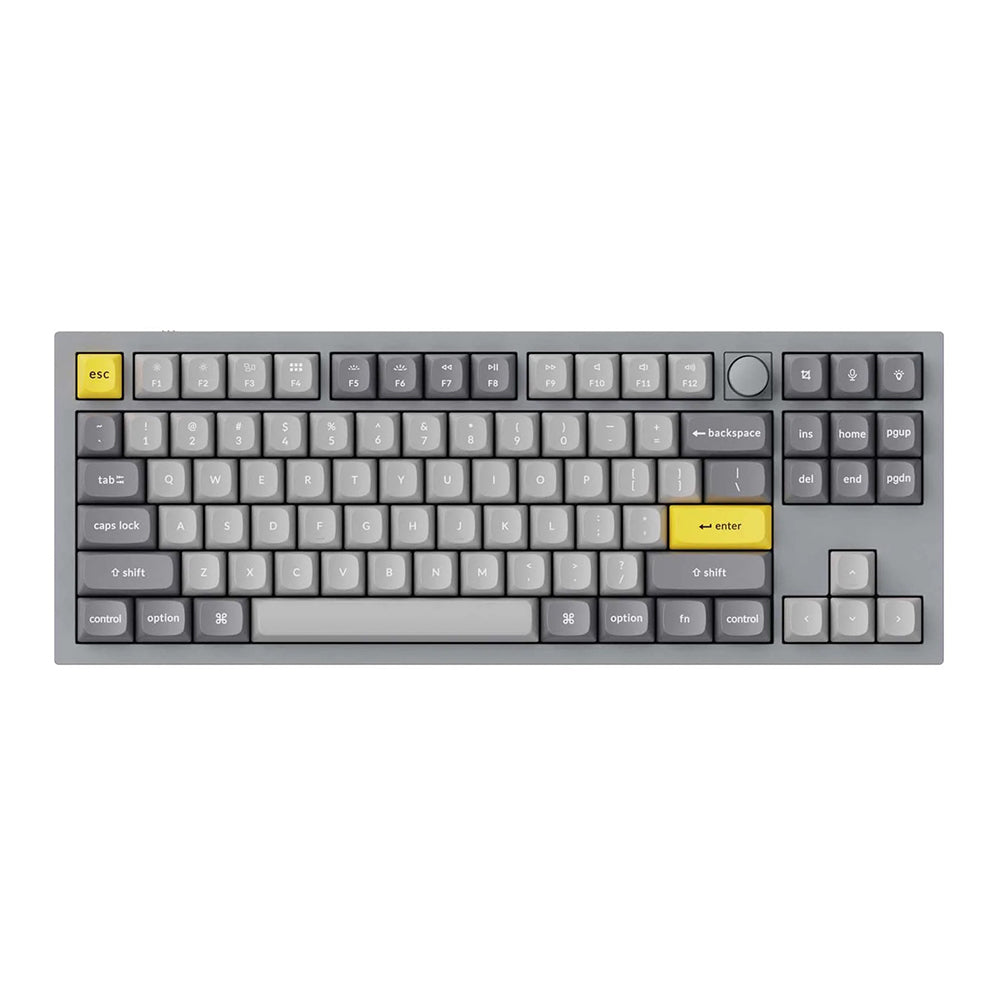 Keychron Q3 Mechanical Keyboard Grey with Knob Gateron Pro Brown Keychron Keyboard