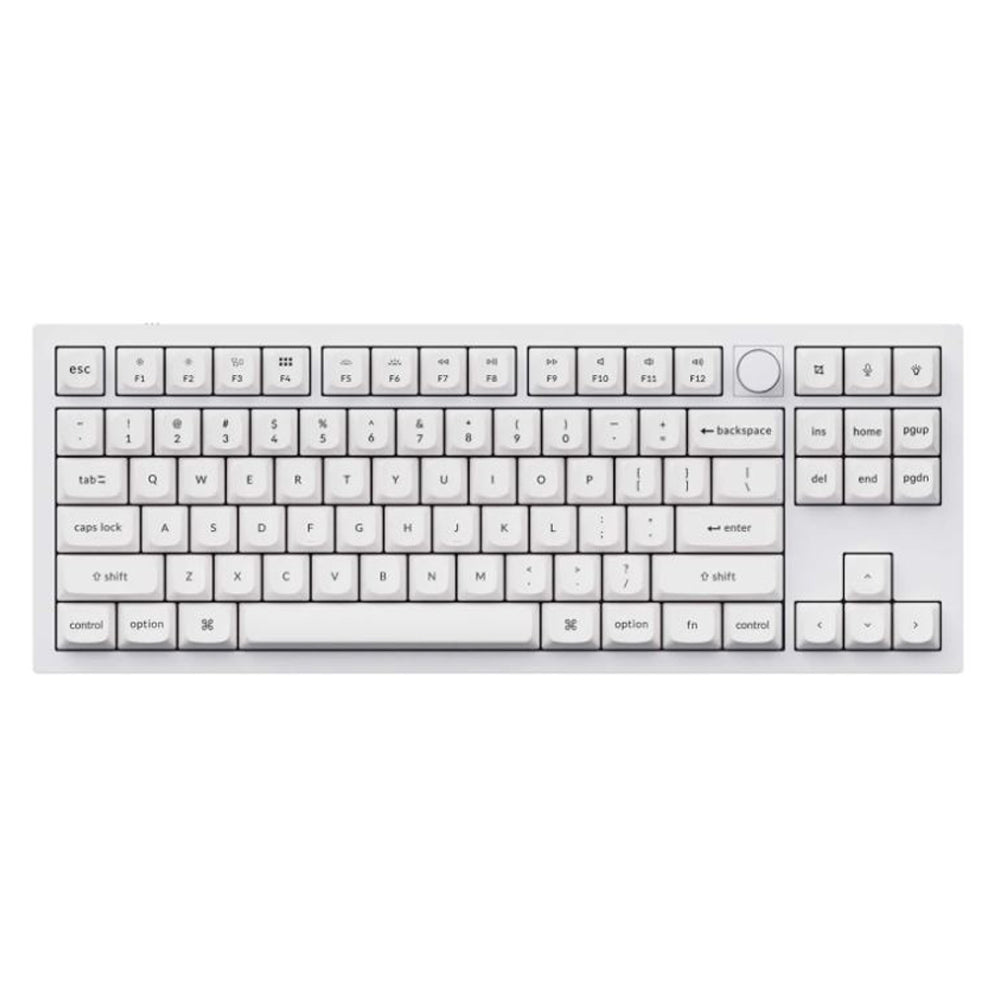 Keychron Q3 Mechanical Keyboard White with Knob Gateron Pro Blue Keychron Keyboard