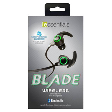 iEssentials Earbud Bluetooth Blade Sport with Mic Black/Green iEssentials 