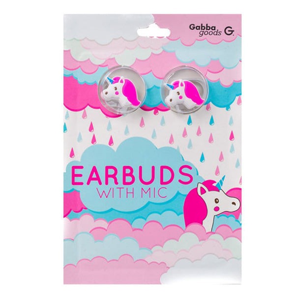 Gabba Goods Earbuds Silicone Unicorn Pink 3.5mm Gabbagoods 