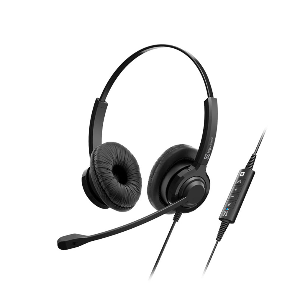 Klipxtreme Headset Business VoxPro-S USB Stereo with Boom Mic Noise Isolating Inline Volume Control/Mute Compatible with UC Platforms - Black Klipxtreme 