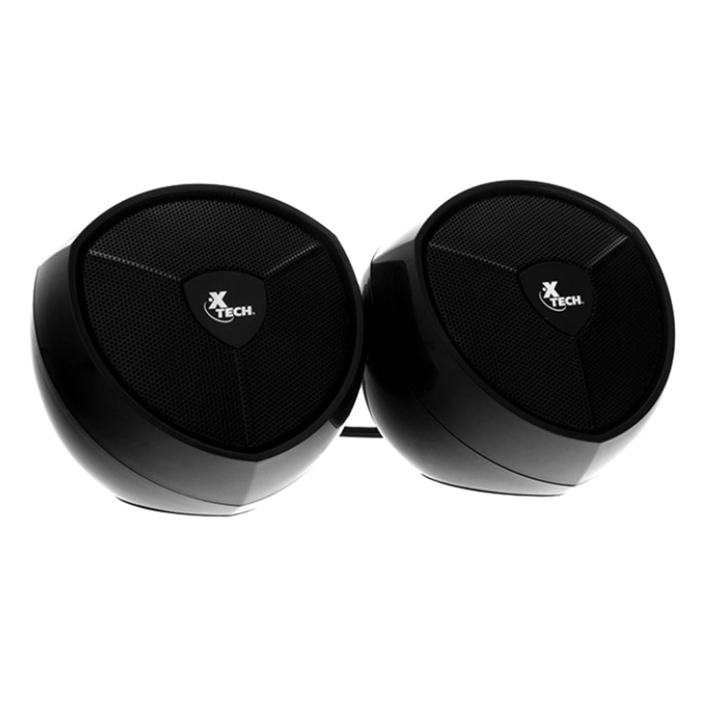 Xtech Computer Speakers Wired 5W Ikonic 2.0 Stereo Multimedia 3.5mm Audio Jack & USB for Power Black Xtech 