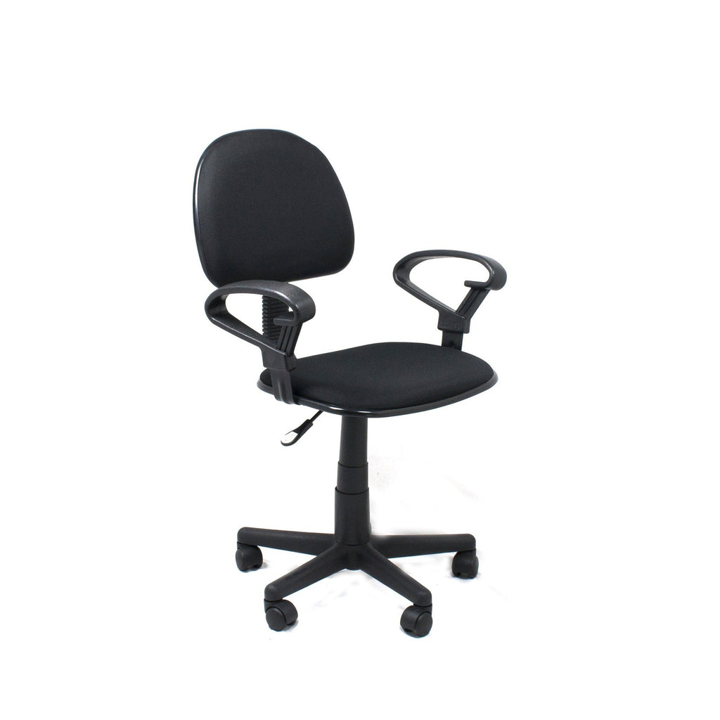 Xtech Office Chair Cloth Contemporary Style with Wheels & Height Adjustment with Armrests Black Xtech 