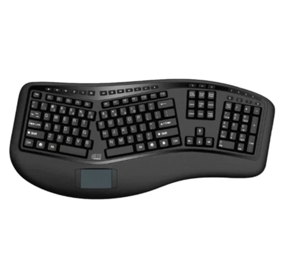 Adesso Keyboard Wired Antimicrobial Silicon with Touchpad - Water & Dust Proof - Illuminated Keyboard - Black Adesso 