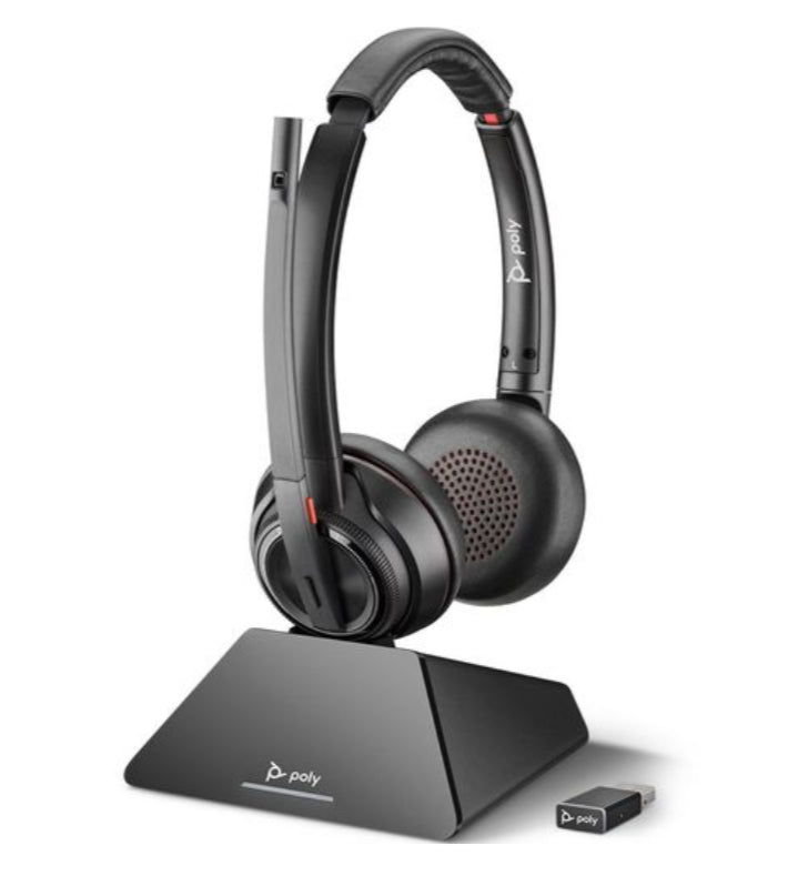 Plantronics Headset with Boom Mic Wireless Stereo - Noise Cancelling Binaural System DECT 6.0 - Black Plantronic 