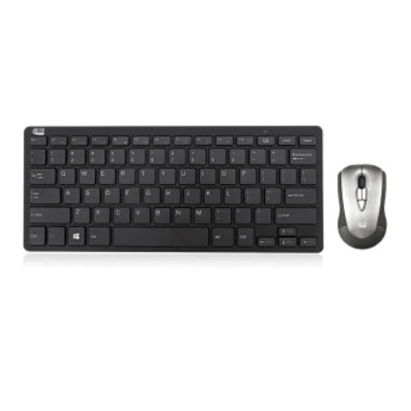 Adesso Keyboard & Air Mouse Combo 2.4Ghz USB Dongle Compact Scissor Switch 78 Key Keyboard PC/Mac- Black/Silver Adesso 