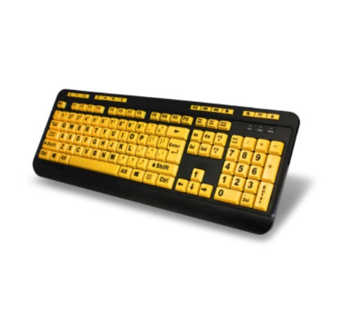Adesso Keyboard Wired 4X Large Print Multimedia Flourescent Keys PC/Mac - Black & Yellow Adesso 