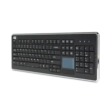 Adesso Keyboard Wired with Touchpad SlimTouch with Metallic Accent - Black Adesso 