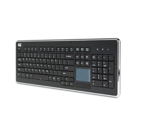 Adesso Keyboard Wired with Touchpad SlimTouch with Metallic Accent - Black Adesso 