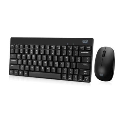 Adesso Keyboad & Mouse Mini Combo Wireless Spill Resistant Advanced Optical Sensor PC/Mac - Black Adesso 