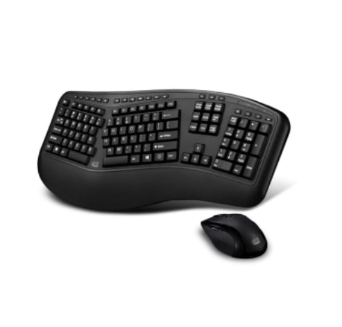 Adesso Keyboard & Mouse Combo Wireless Ergonomic - Laser Mouse Adjustable DPI Settings PC/Mac - Black Adesso 