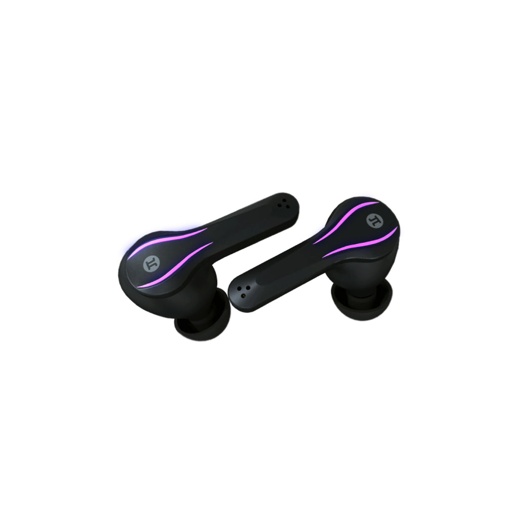 Primus Gaming Earbuds Bluetooth TWS HD Mic Noise Cancelling IPX5 Waterproof Charging Case 360 Degree Surround Sound - Black & Purple Primus 