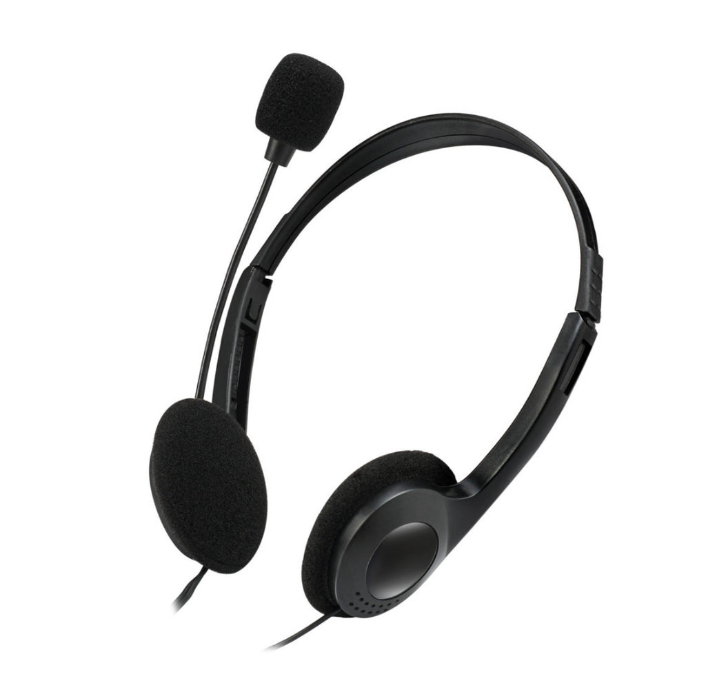 Adesso Headset Stereo with Boom Mic Dual 3.5mm with Inline Volume Control - Black Adesso 