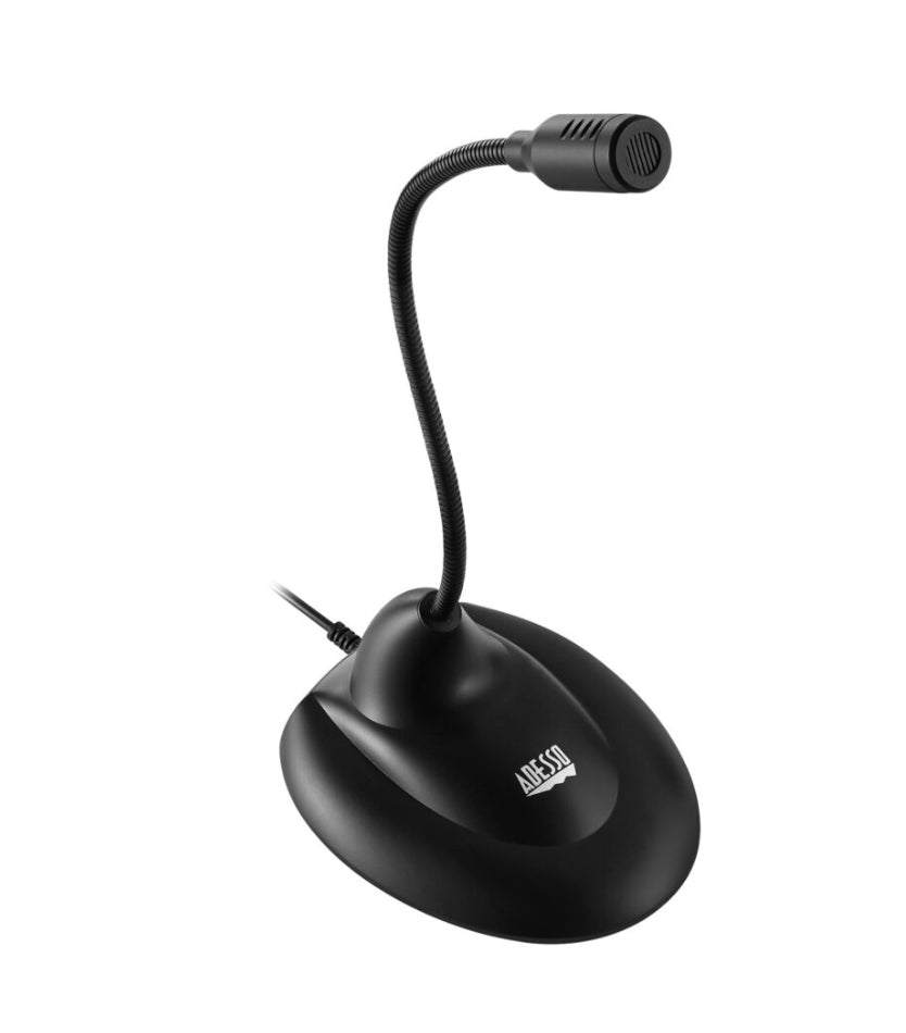 Adesso Microphone Gooseneck Omni Directional USB Noise Reduction On/Off Switch PC/Mac - Black Adesso 