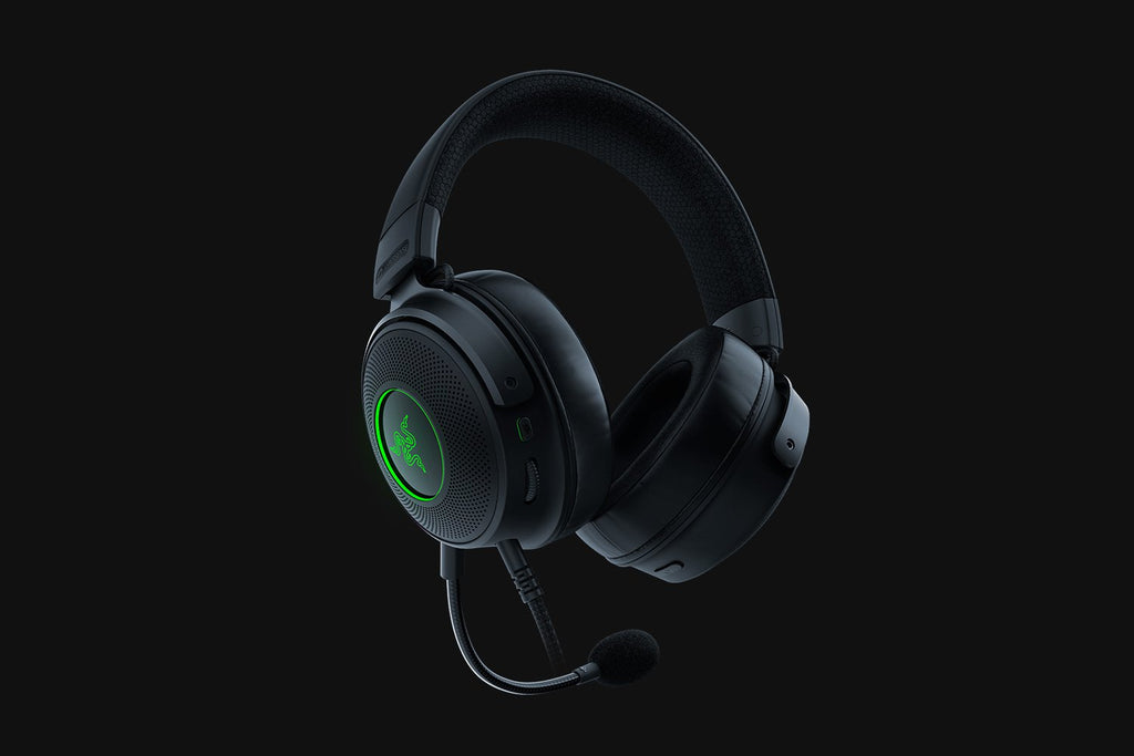 Razer Gaming Headset Wired Kraken V3 HyperSense with Boom Mic THX Sparial Audio Passive Noise Cancelling - Black Razer 