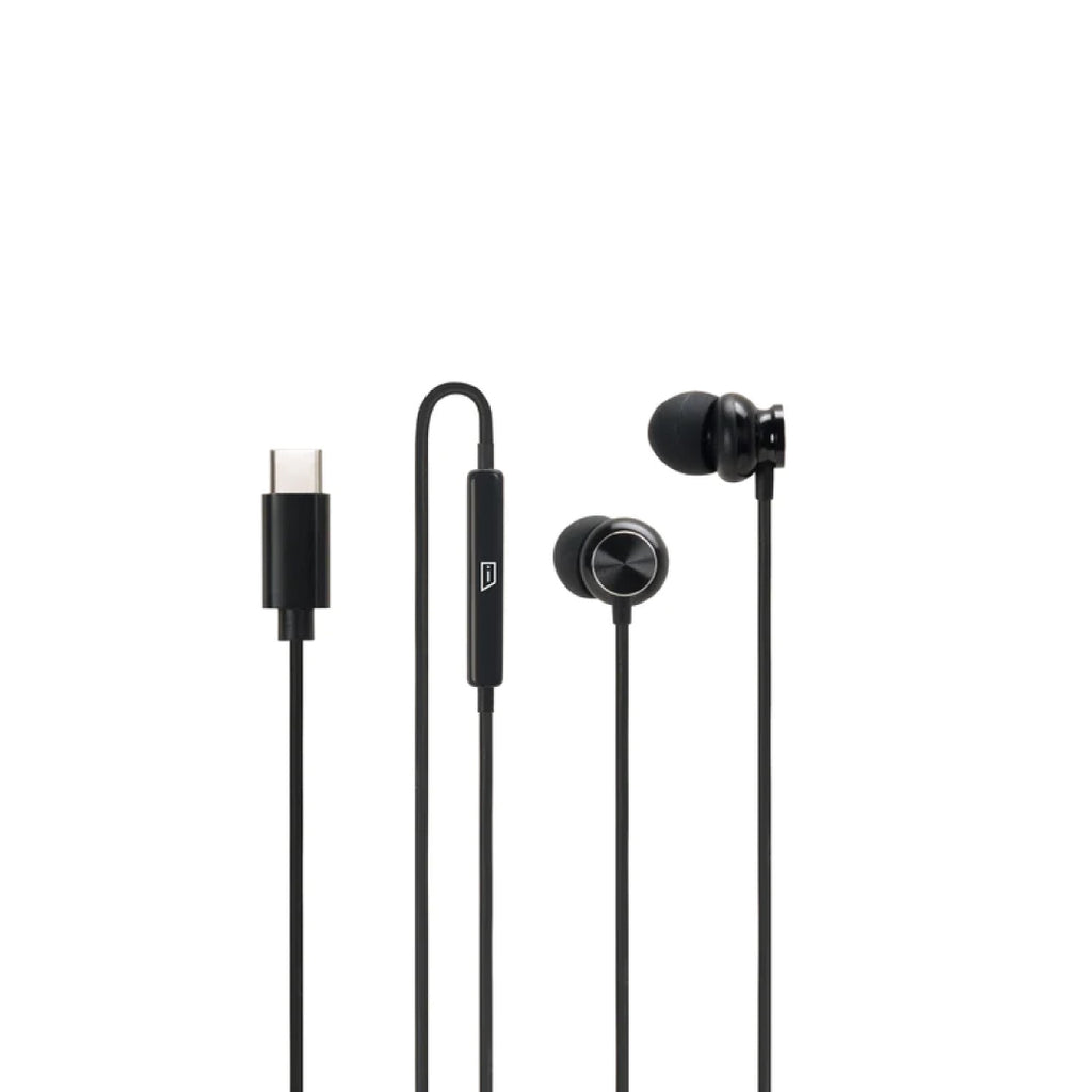 iStore Earbuds Classic Luxe Inline Mic with Music Controls USB-C - Matte Black iStore 