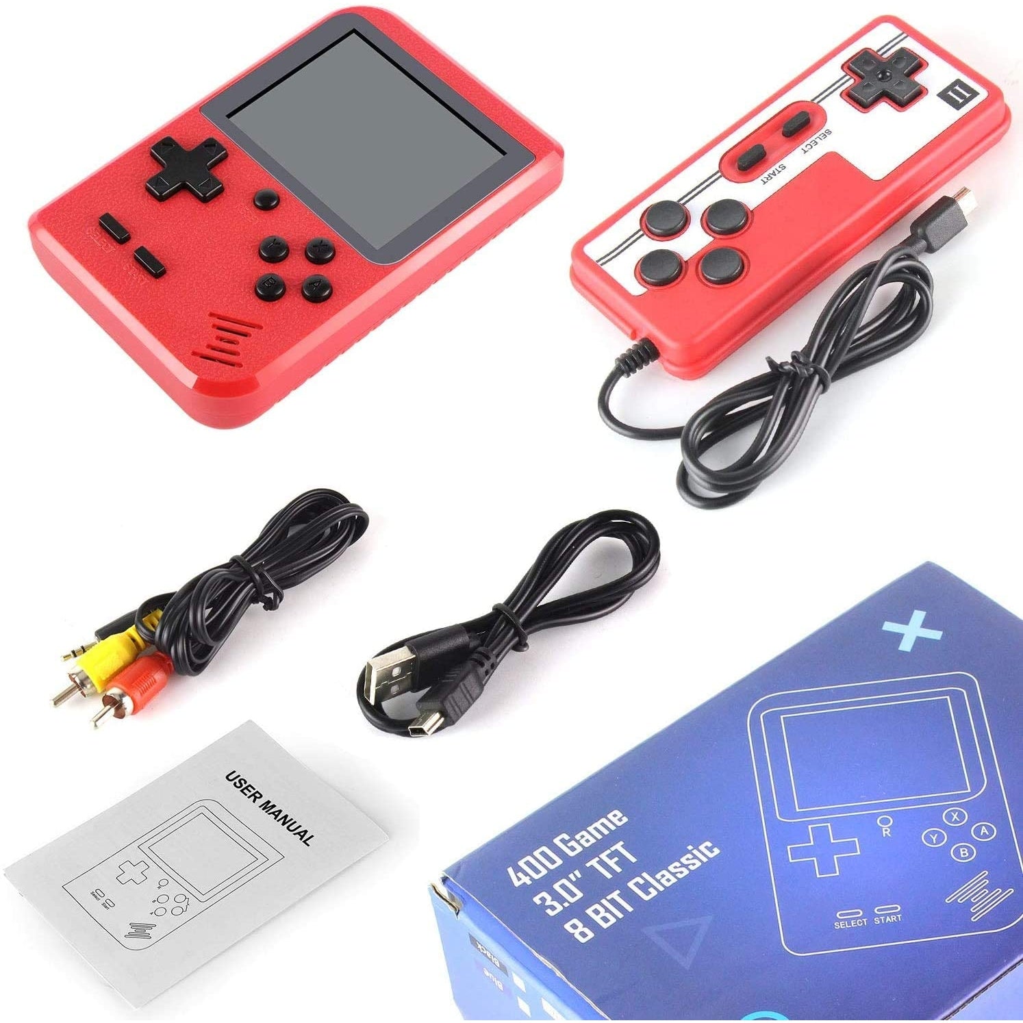 Portable Game Pad With 400 Games Included + Additional Player Controller by VistaShops Games