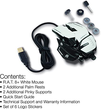 The Authentic R.A.T. 8+ Optical Gaming Mouse White MAD CATZ 