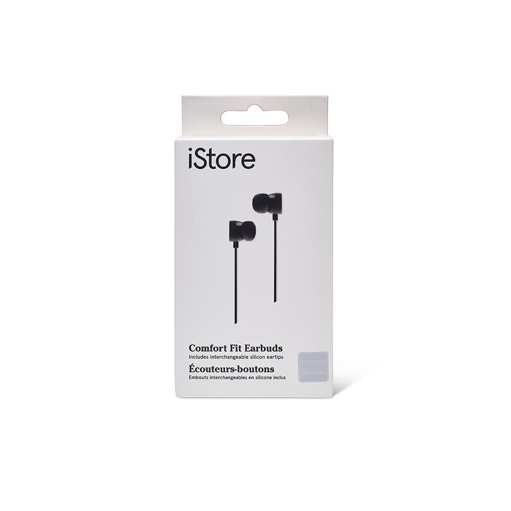 Comfort Fit Earbuds, Matte Black iStore 