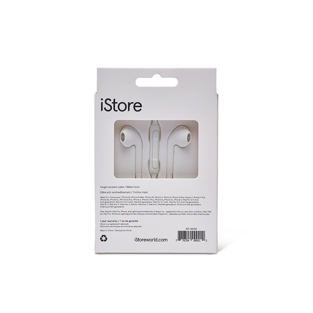 Classic Fit Earbuds Lightning - Matte WH iStore 