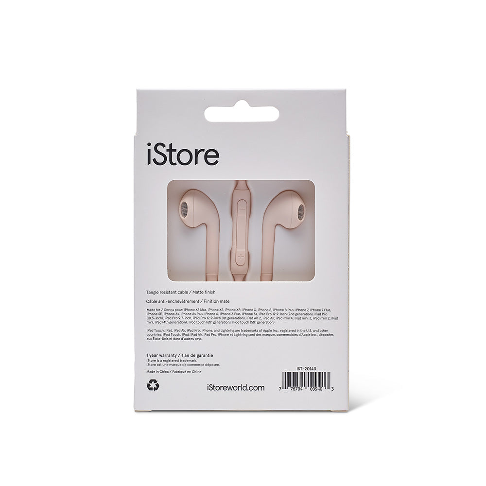 Classic Fit Earbuds Lightning-Matte Rose iStore 