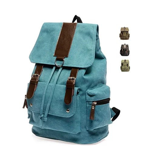 Back To Campus Canvas Backpack In 4 Colors by VistaShops Backpacks