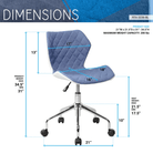 Techni Mobili Modern Height Adjustable Office Task Chair, Blue Techni Mobili Chairs