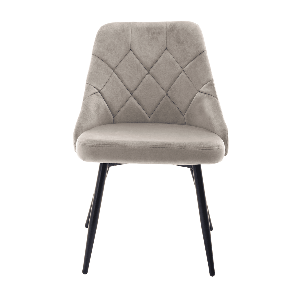 Techni Mobili Modern Contemporary Grey Tufted Velvet Chair Set of 2 Techni Mobili Chairs