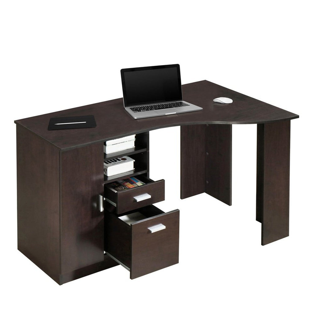 Techni Mobili Classic Office Desk with Storage, Espresso Techni Mobili Desks