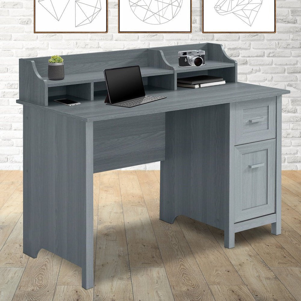 Techni Mobili Classic Office Desk with Storage, Grey Techni Mobili Desks
