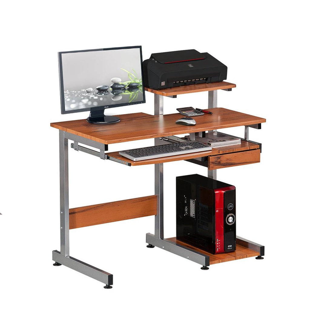 Techni Mobili Complete Computer Workstation Desk, Woodgrain Techni Mobili 