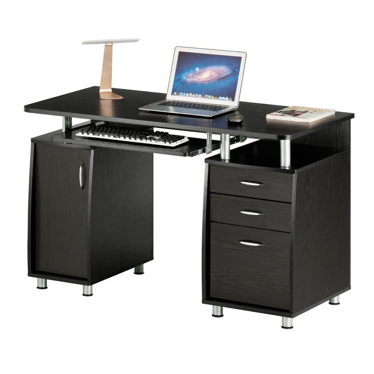 Techni Mobili Complete Workstation Computer Desk with Storage, Espresso ...