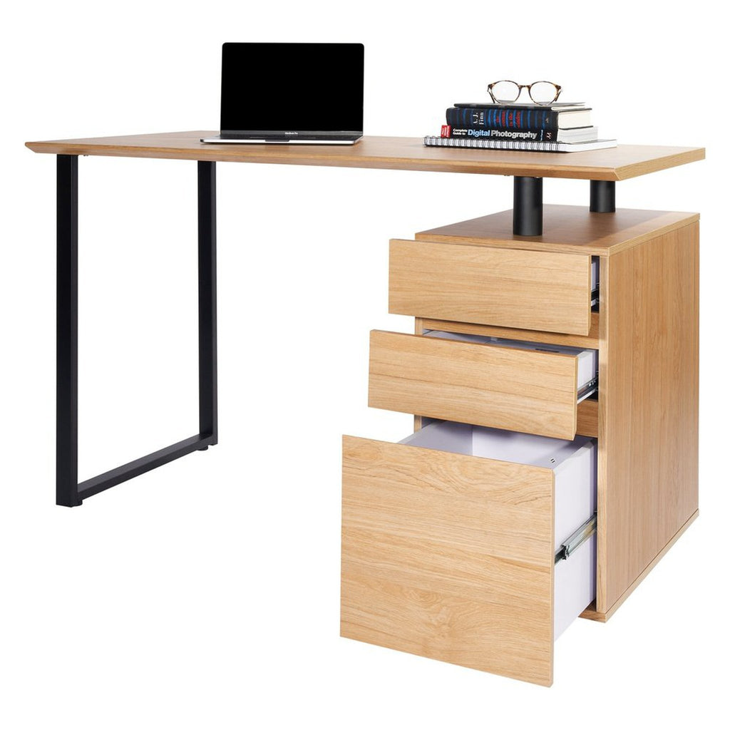Techni Mobili Computer Desk with Storage and File Cabinet, Pine Techni Mobili 